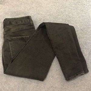 High-waisted distressed skinny jeans